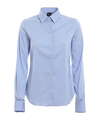 Shop Aspesi Cotton Blend Shirt In Light Blue