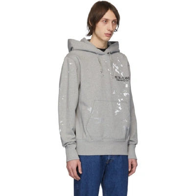 Shop Helmut Lang Grey Painter Standard Hoodie In Hth Grey