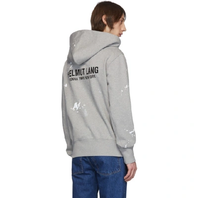 Shop Helmut Lang Grey Painter Standard Hoodie In Hth Grey