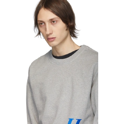 Shop Helmut Lang Grey Monogram Crewneck Sweatshirt In Hth Grey