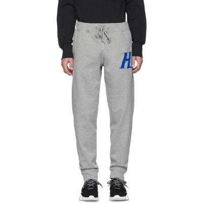 Shop Helmut Lang Grey Monogram Lounge Pants In Hth Grey