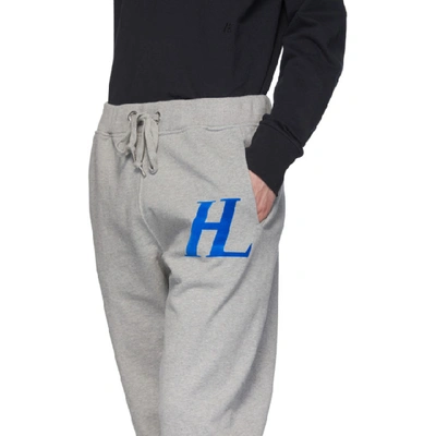 Shop Helmut Lang Grey Monogram Lounge Pants In Hth Grey