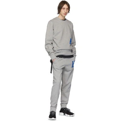 Shop Helmut Lang Grey Monogram Lounge Pants In Hth Grey