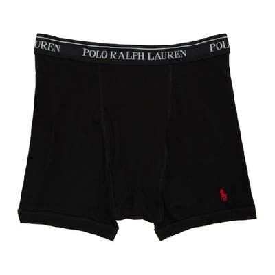 Shop Polo Ralph Lauren Three-pack Black Boxer Briefs