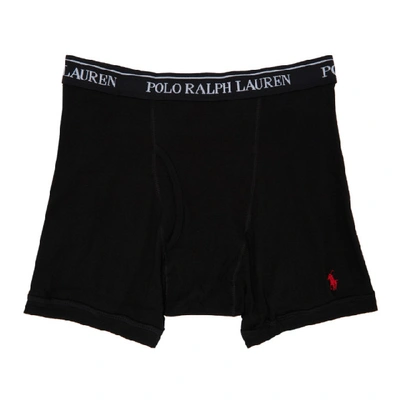 Shop Polo Ralph Lauren Three-pack Grey And Black Boxer Briefs In Gry/gry/blk