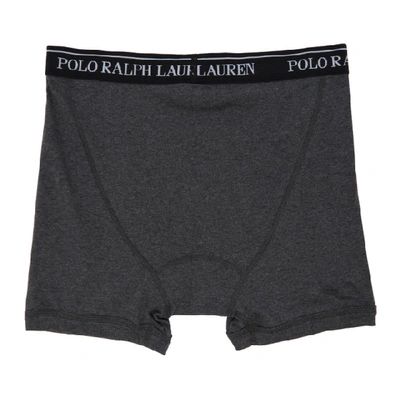 Shop Polo Ralph Lauren Three-pack Grey And Black Boxer Briefs In Gry/gry/blk