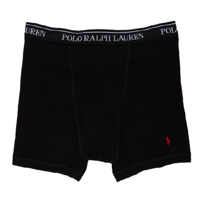 Shop Polo Ralph Lauren Three-pack Multicolor Boxer Briefs In Grey/red/black