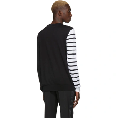 Shop Balmain Black And White Logo Sweater In Eab Noirblc