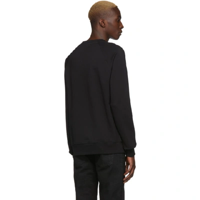 Shop Balmain Black Flocked Logo Sweater In 0pa Noir