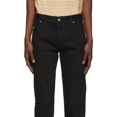 Shop Balmain Black 6 Pocket Jeans In 0pa Noir