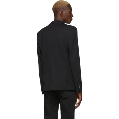 Shop Balmain Black Six Button Jacket In 0pa Noir