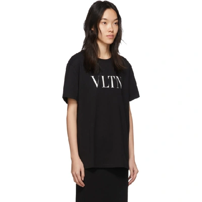 Shop Valentino Black Vltn T-shirt In 0ni Bk/wht