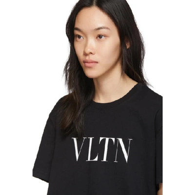Shop Valentino Black Vltn T-shirt In 0ni Bk/wht