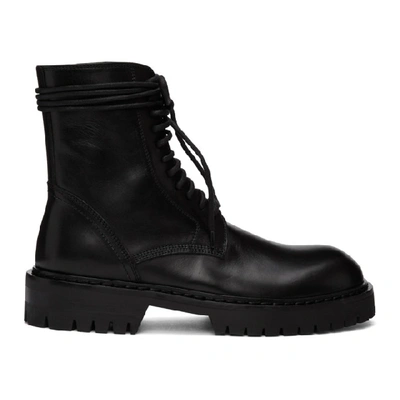 Shop Ann Demeulemeester Black Calfskin Boots In Nero