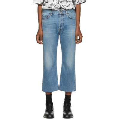 Shop Balenciaga Blue Cropped Jeans In 4065 Ltvnt