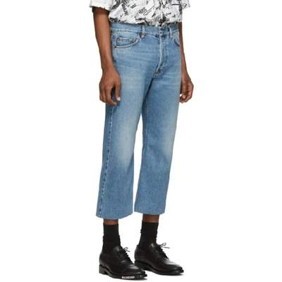 Shop Balenciaga Blue Cropped Jeans In 4065 Ltvnt