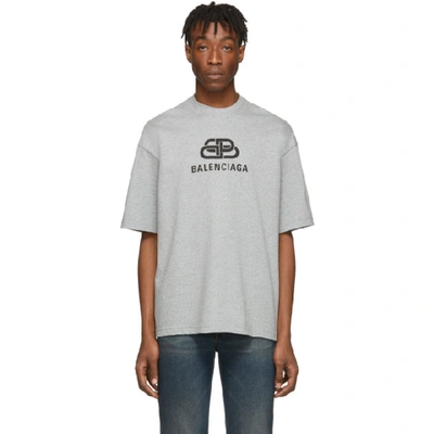 Shop Balenciaga Grey Vintage Bb T-shirt In 1300 Grey