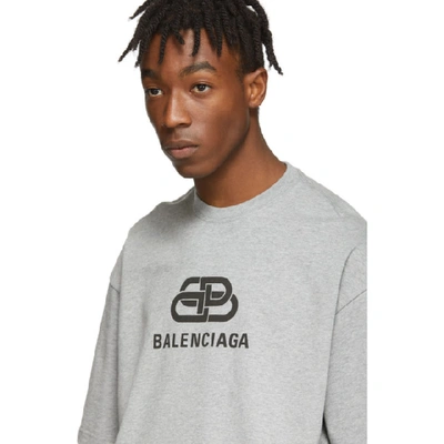 Shop Balenciaga Grey Vintage Bb T-shirt In 1300 Grey