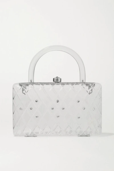 Shop Hvn Rio Crystal-embellished Acrylic Tote In White
