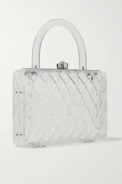 Shop Hvn Rio Crystal-embellished Acrylic Tote In White