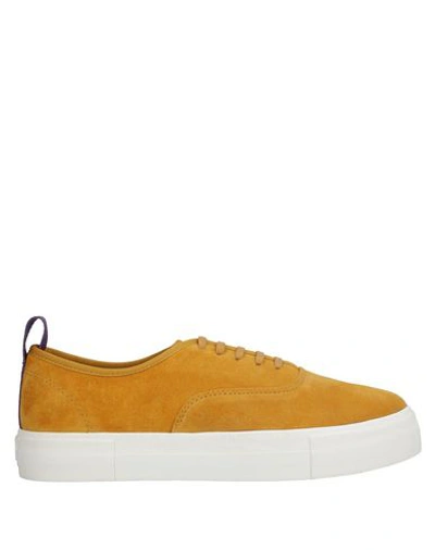 Shop Eytys Mother Suede Man Sneakers Ocher Size 6.5 Soft Leather In Yellow
