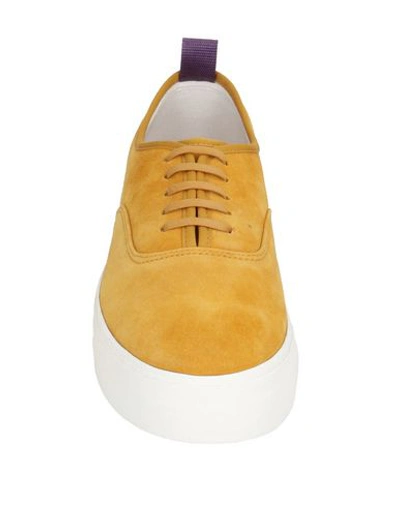 Shop Eytys Mother Suede Man Sneakers Ocher Size 6.5 Soft Leather In Yellow