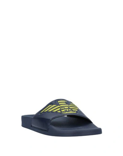 Shop Emporio Armani Sandals In Dark Blue