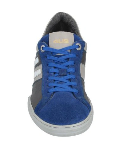 Shop Cesare Paciotti 4us Man Sneakers Bright Blue Size 7 Soft Leather