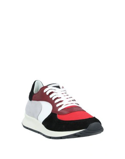 Shop Philippe Model Man Sneakers Burgundy Size 8 Soft Leather, Textile Fibers In Red