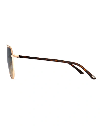 Shop Tom Ford Metal Gradient Aviator Sunglasses In Rose Gold