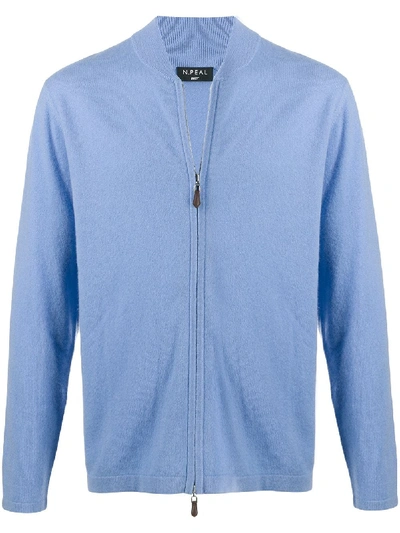 Shop N•peal Zipped-up Cardigan In Blue