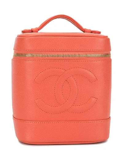 Pre-owned Chanel Cc Vanity Case In Red