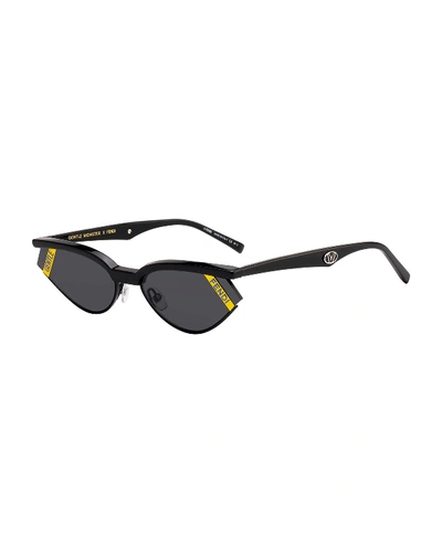 Shop Fendi X Gentle Monster Oval Sunglasses In Black