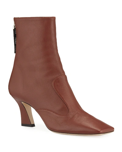 Shop Fendi Ffreedom 65mm Calf Leather Booties In Brown