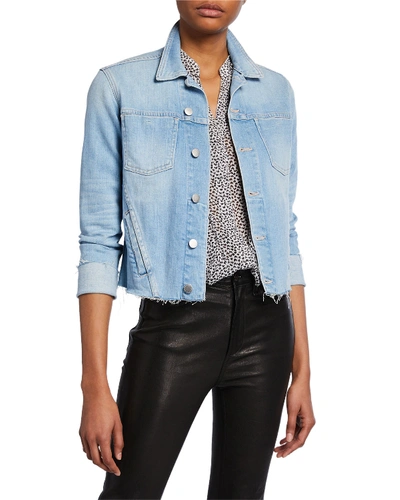 Shop L Agence Janelle Slim Raw-edge Jacket In Authentique