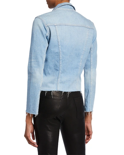 Shop L Agence Janelle Slim Raw-edge Jacket In Authentique