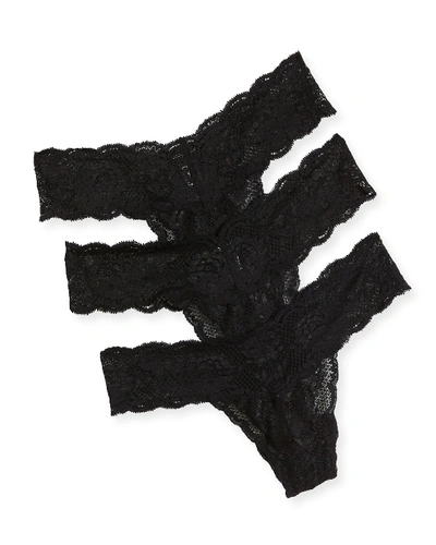 Shop Cosabella 3-pack Never Say Never Cutie Thongs In Black