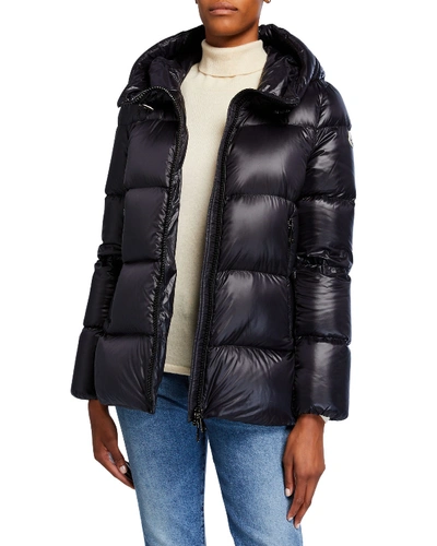 Shop Moncler Seritte Oversized Puffer Jacket In Black