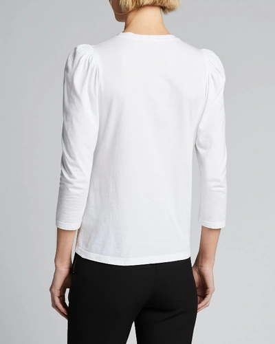 Shop A.l.c Karlie Puff-sleeve Crewneck Tee In White