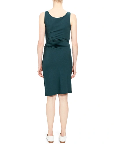 Shop Theory Scoop-neck Ruched Tank Dress In Black