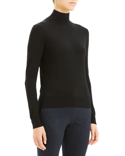 Shop Theory Regal Wool Turtleneck Sweater In Black