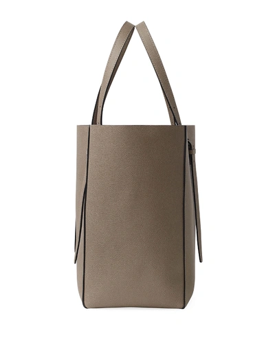 Shop Valextra Soft Leather Tote Bag In Dark Gray