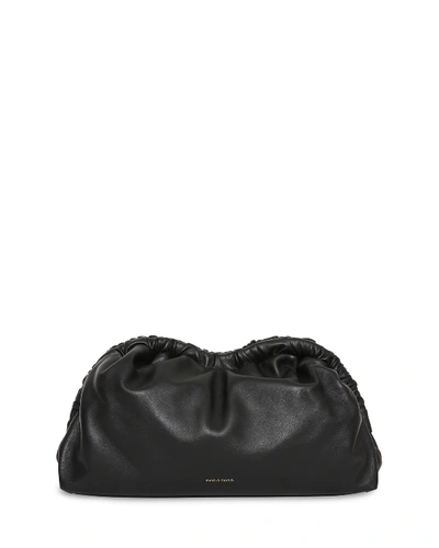 Shop Mansur Gavriel Soft Ruffled Clutch Bag In Black/red