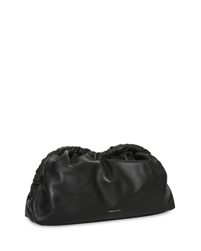 Shop Mansur Gavriel Soft Ruffled Clutch Bag In Black/red