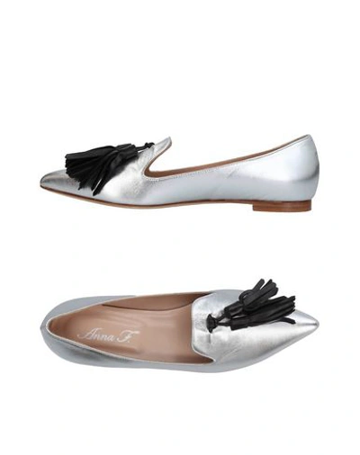 Shop Anna F. Loafers In Silver