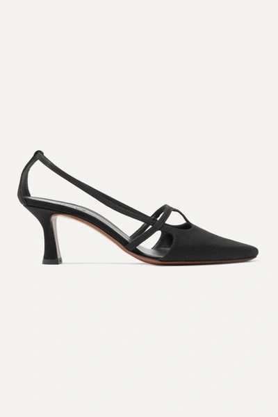 Shop Neous Pedium Cutout Grosgrain Pumps In Black