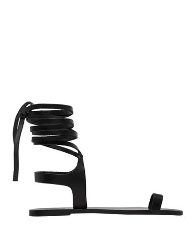 Shop Atp Atelier Toe Strap Sandals In Black