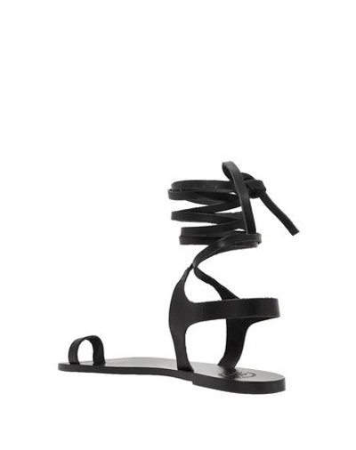Shop Atp Atelier Toe Strap Sandals In Black