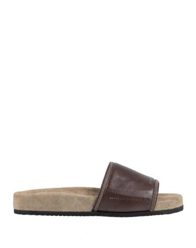 Shop Brunello Cucinelli Sandals In Dark Brown