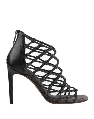 Shop Brunello Cucinelli Woman Sandals Black Size 7 Soft Leather